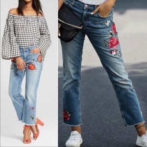 Who What Wear Floral Embroidered Jeans Size 14
